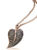 Gold Leaf Pendant with Champagne Diamonds
