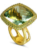 GREEN AMETHYST AND PERIDOT ROYAL RING IN YELLOW GOLD