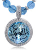 BLUE TOPAZ AND DIAMONDS GOLD SYMBOLICA PENDANT