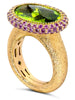 PERIDOT AND PINK SAPPHIRE COCKTAIL RING IN ROSE GOLD