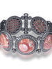RHODOCHROSITE DIAMOND STERLING SILVER SYMBOLICA BRACELET