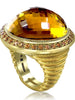 HONEY CITRINE AND SPESSARTITE GARNETS GOLD SYMBOLICA RING