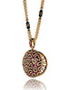 RUBY AND DIAMOND ROSE GOLD FINE LACE PENDANT LOCKET