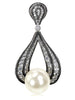 WHITE GOLD TWIST PENDANT WITH PEARL, DIAMONDS AND CONTRAST TEXTURE