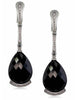 BLACK ONYX AND DIAMOND WHITE GOLD SWAN DROP EARRINGS