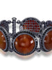 CARNELIAN AND BLACK SPINEL SYMBOLICA NECKLACE IN OXIDIZED SILVER