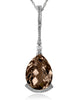 SMOKY QUARTZ AND DIAMOND WHITE GOLD SWAN PENDANT