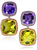 AMETHYST, LEMON CITRINE AND RHODOLITE GARNET ROYAL DROP EARRINGS IN WHITE GOLD