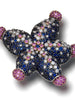 DIAMOND, BLUE AND PINK SAPPHIRE STARFISH BROOCH IN ROSE AND WHITE GOLD