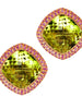 LEMON CITRINE AND PINK SAPPHIRE ROYAL EARRINGS IN ROSE GOLD