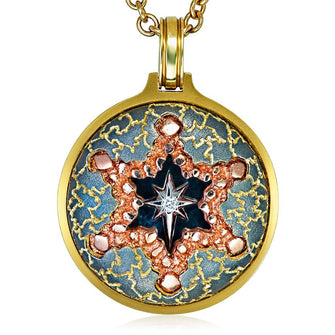 GOLD STAR OF DAVID PENDANT NECKLACE