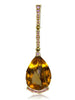 HONEY CITRINE AND PINK SAPPHIRES YELLOW GOLD SWAN PENDANT