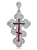CROSS PENDANT WITH RUBIES AND WHITE DIAMONDS