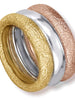 THREE BAND STACKABLE MULTI GOLD TEXTURED RINGS